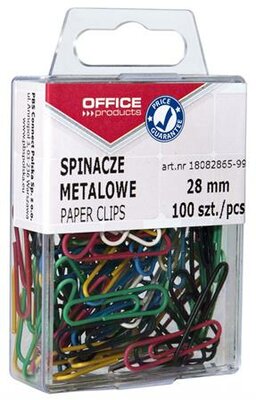 Gemkapocs, 28 mm, OFFICE PRODUCTS, színes, (100 db)