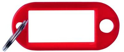 Kulcscímke, 50x20 cm, 10 db, OFFICE PRODUCTS, piros, (10 db)