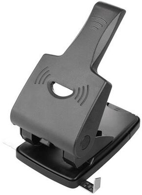 Lyukasztó, kétlyukú, 65 lap, fém, OFFICE PRODUCTS "HD", fekete