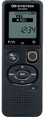 Diktafon, digitális, 4 GB memória, OM SYSTEM "VN-541PC", fekete