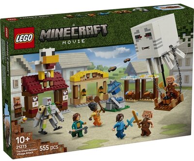LEGO® Minecraft® A szellemléghajó és falutámadás, ajándék játék gamereknek, gyermekeknek 21273