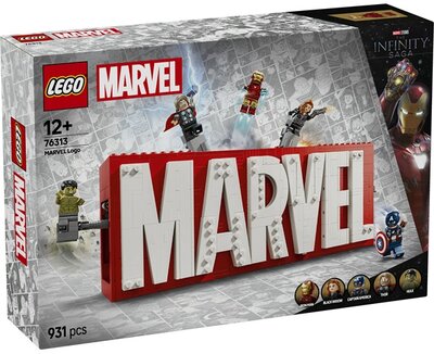 LEGO® | Marvel: MARVEL logó és minifigurák, gyűjthető és megépíthető szett 76313