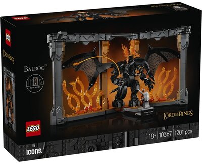 LEGO® Icons Könyvkuckó: A Gyűrűk Ura: Balrog™, dekorációs szett a könyvespolcra 10367