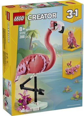 LEGO® Creator 3 az 1-ben Vadállatok: rózsaszín flamingó, állatos játékkészlet 31170