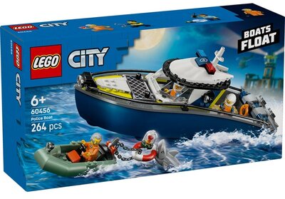 LEGO® City Üldözés rendőrségi csónakkal, játék felfújható motorcsónakkal és gumicsónakkal 60456