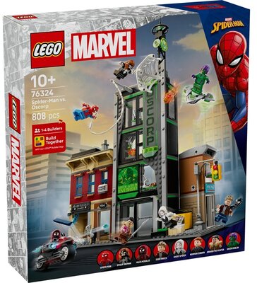 LEGO® | Marvel Pókember vs. Oscorp, szuperhős építőkészlet gyerekeknek 76324
