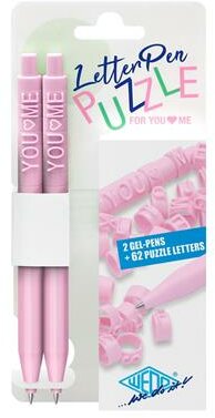 Zseléstoll, nyomógombos, kirakós, 2 db, WEDO "Letter Pen Puzzle", rózsaszín, (2 db)