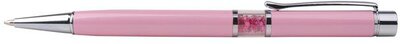 Golyóstoll, Crystals from SWAROVSKI®, rózsaszín, középen pink kristályokkal töltve, ART CRYSTELLA®, 14cm