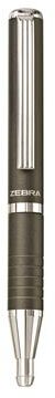 Golyóstoll, 0,24 mm, teleszkópos, metálszürke tolltest, ZEBRA "SL-F1", kék