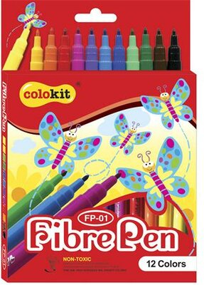Filctoll készlet, COLOKIT "FibrePen", 12 különböző szín, (12 db)