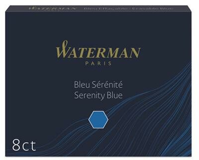 Töltőtoll patron, WATERMAN, kék, (8 db)