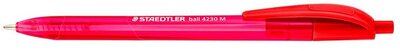 Golyóstoll, 1 mm, nyomógombos, STAEDTLER "Ball 423 M", piros
