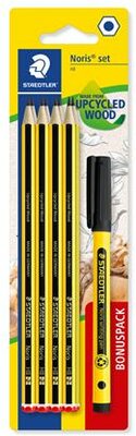 Grafitceruza készlet, tűfilccel, HB, hatszögletű, STAEDTLER "Noris® 120", 8+1 db, (9 db)