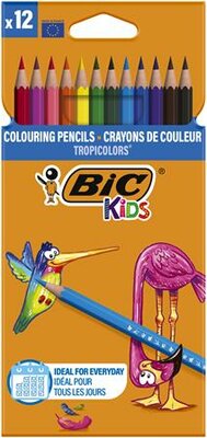 Színes ceruza készlet, BIC KIDS "Tropicolors", 12 különböző szín, (12 db)