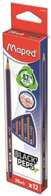 Grafitceruza, 2B, háromszögletű, MAPED "Black' Peps Navy", (12 db)