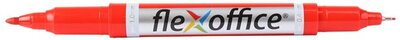 Alkoholos marker, 0,4/1,0 mm, kúpos, kétvégű, FLEXOFFICE "PM01", piros