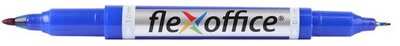 Alkoholos marker, 0,4/1,0 mm, kúpos, kétvégű, FLEXOFFICE "PM01", kék