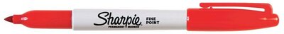 Alkoholos marker, 1 mm, kúpos, SHARPIE "Fine Point", piros