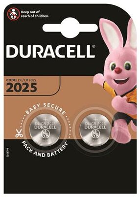 Gombelem, CR2025, 2 db, DURACELL, (2 db)