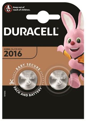 Gombelem, CR2016, 2 db, DURACELL, (2 db)