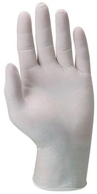 Védőkesztyű, egyszer használatos, latex, M/8-as méret, púderezett, (100 db)
