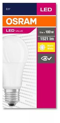 OSRAM - LED izzó, E27, gömb, A60, 13W, 1521lm, 2700K (MF), "Value"