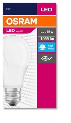 OSRAM - LED izzó, E27, gömb, A60, 10W, 1055lm, 4000K (HF), "Value"