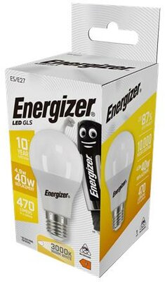 ENERGIZER - LED izzó, E27, normál gömb, 4,9W (40W), 470lm, 3000K,