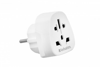 VERBATIM - Adapter, Európába utazóknak, földelt, fehér - 49549