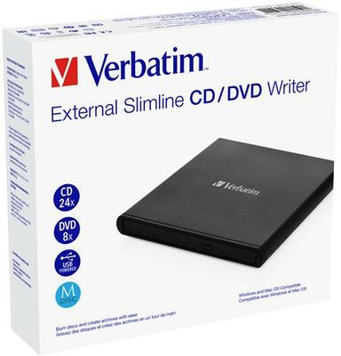 VERBATIM - CD/DVD író, USB 2.0, külső, - 53504