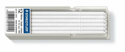 Jelölőkréta hegy, mindenre író, lemosható (omnichrom), STAEDTLER "Lumocolor 218", fehér, (12 szál)