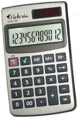 Zsebszámológép, 12 számjegy, fém ház, VICTORIA OFFICE, "GVZ-152"