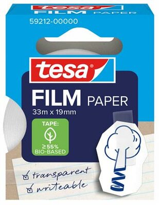 Ragasztószalag, írható, papír, 19 mm x 33 m, TESA "tesafilm®", átlátszó, (33 méter)