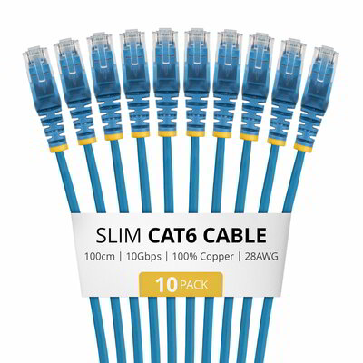 Startech - 1 m-es kék vékony CAT6 hálózati kábel, 10 darabos - N6PAT100CMBLS10PK
