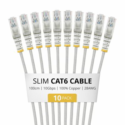 Startech - 1 m-es szürke vékony CAT6 hálózati kábel, 10 darabos - N6PAT100CMGRS10PK