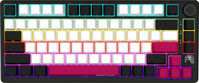 LORGAR - Pro KBP7075W 75% (US LAYOUT) - TOXIC PURPLE SWITCH - BLACK/RED - LRG-KBP7075W-BK-US