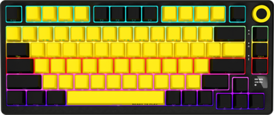 LORGAR - Pro KBP7075W 75% (US LAYOUT) - TOXIC PURPLE SWITCH - BLACK/YELLOW - LRG-KBP7075W-YL-US