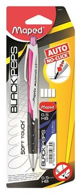 Nyomósirón, 0,5 mm, ajándék grafitbéllel, MAPED "Black'Peps", vegyes színek