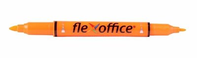 Szövegkiemelő, 1,0/4,0 mm, kétvégű, FLEXOFFICE "HL01", narancs, (12 db)
