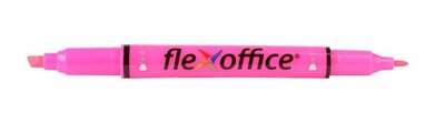 Szövegkiemelő, 1,0/4,0 mm, kétvégű, FLEXOFFICE "HL01", rózsaszín, (12 db)