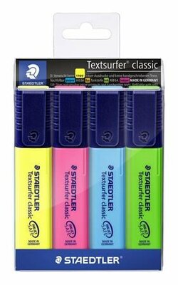 Szövegkiemelő készlet, 1-5 mm, STAEDTLER "Textsurfer Classic 364", 4 különböző szín, (4 db)