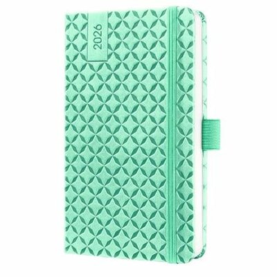 Naptár, A5, heti, 2026, kemény borító, SIGEL "Jolie", menta zöld