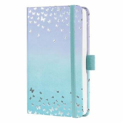 Naptár, A6, heti, 2026, kemény borító, SIGEL "Jolie", Butterfly Confetti Sky