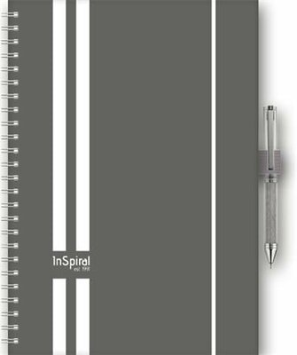 Naptár, tervező, A5, heti, DAYLINER, "InSpiral", szürke-fehér
