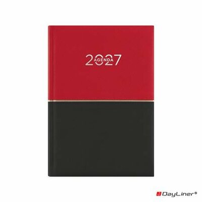 Naptár, tervező, A5, napi, DAYLINER "Contrast", piros-fekete