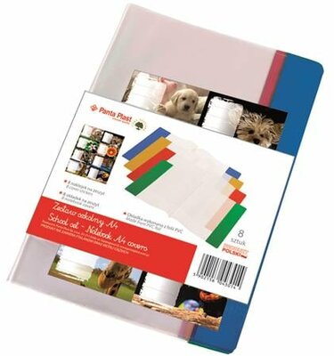Füzet- és könyvborító + füzetcímke, A4. PVC, PANTA PLAST, (16 db)