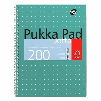 Spirálfüzet, A4+, kockás, 100 lap, PUKKA PAD, "Metallic Jotta"