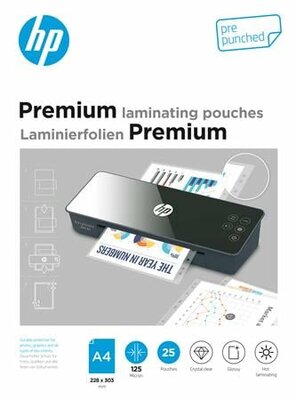 Meleglamináló fólia, 125 mikron, A4, fényes, 25 db, HP "Premium", (25 db)