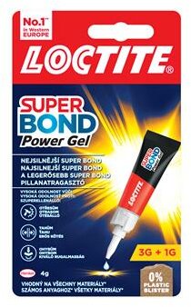 Pillanatragasztó gél, 4 g, HENKEL "Loctite Super Bond Power Gél"