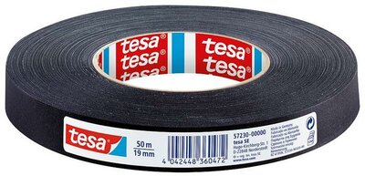 Ragasztószalag, textil erősítésű, 19 mm x 50 m, TESA "Extra Power", fekete, (50 méter)